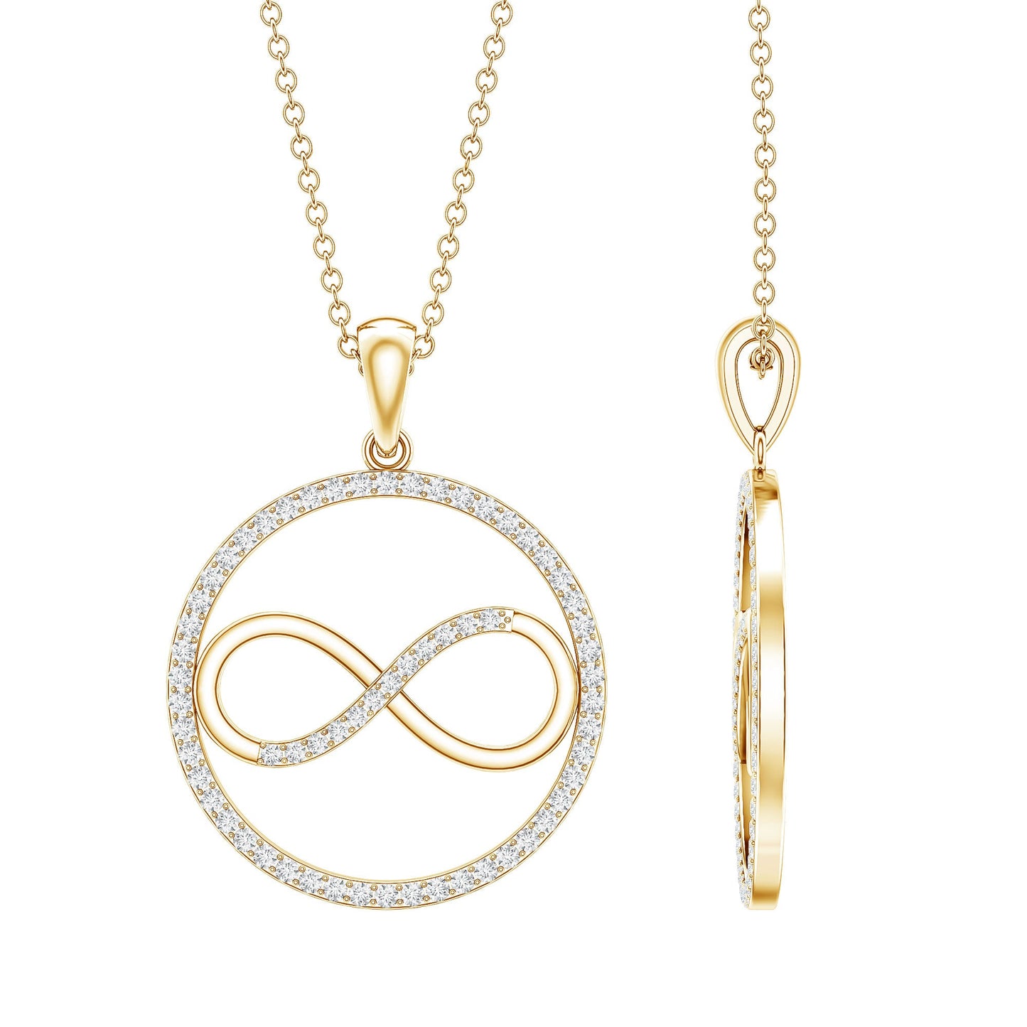 Diamonds Infinity Eternity Pendant Necklace