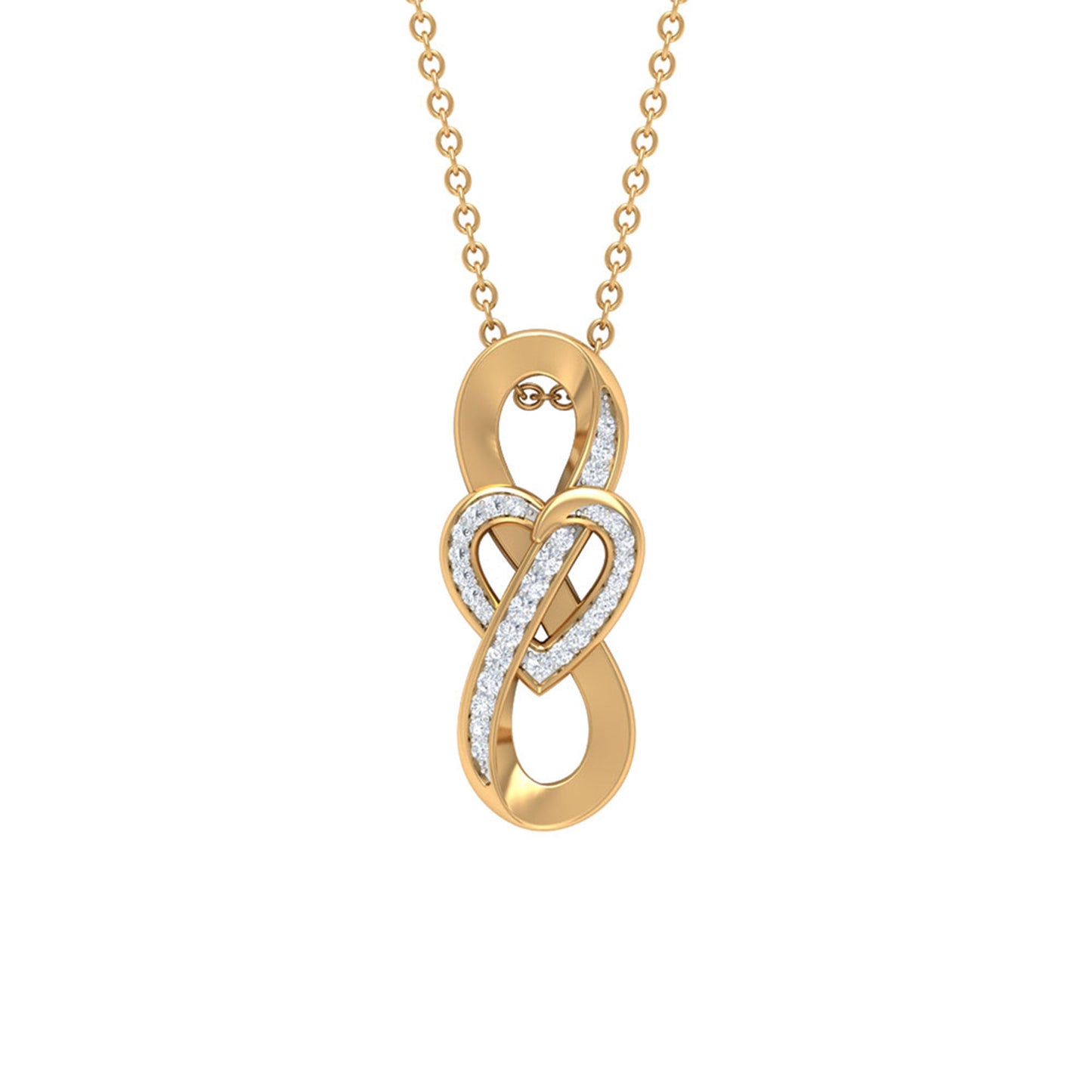 Certified Diamond Infinity Heart Necklace For Her