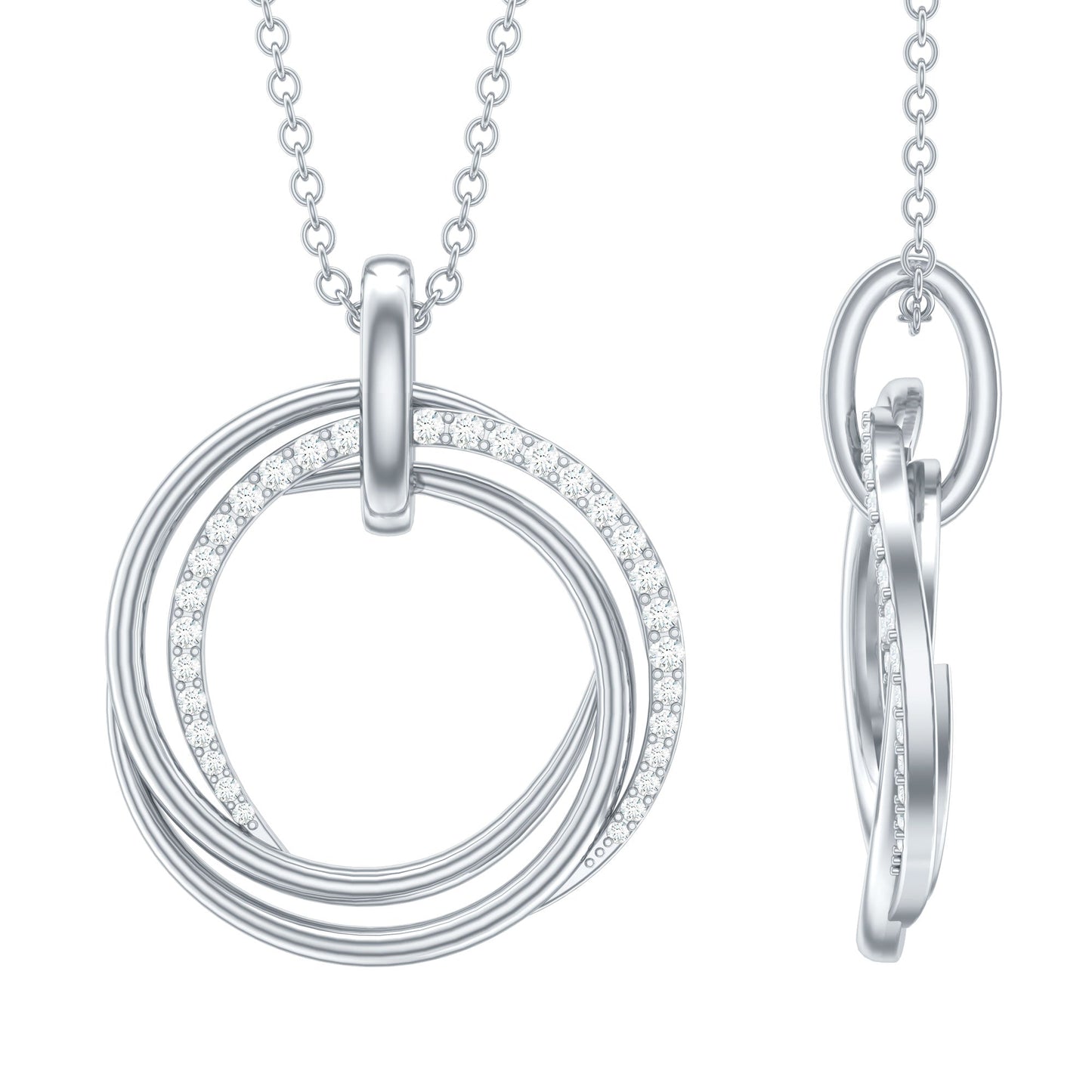 Certified Diamond Eternity Circle Necklace For Her