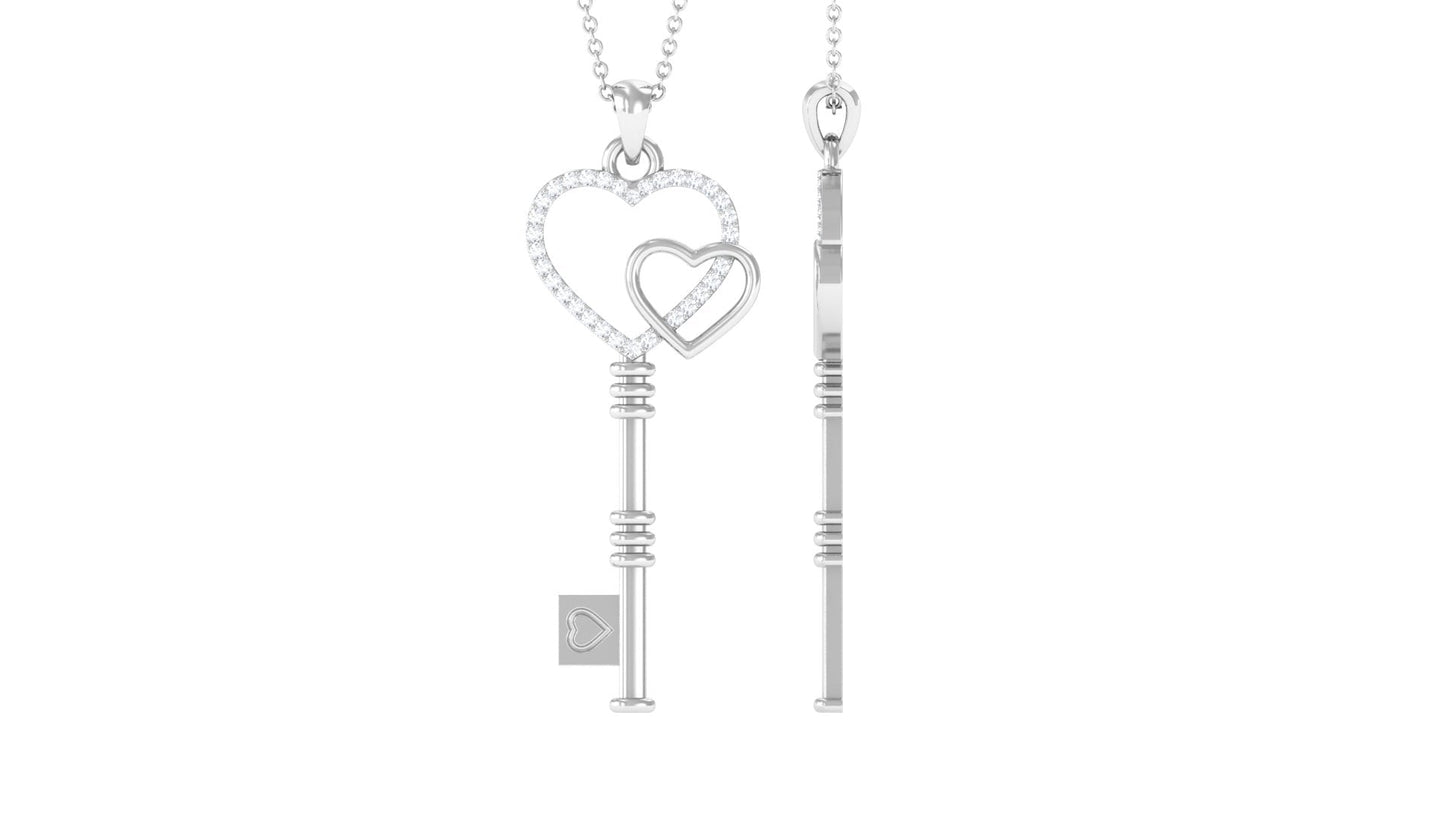 Diamond Key To My Heart Necklace for Women