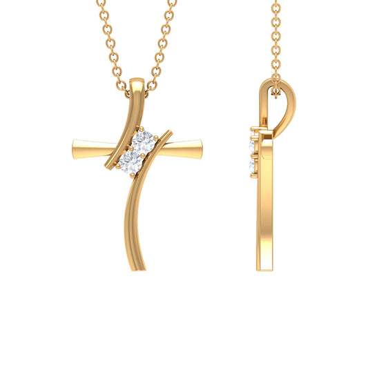 Diamond Cross Pendant Necklace for Women