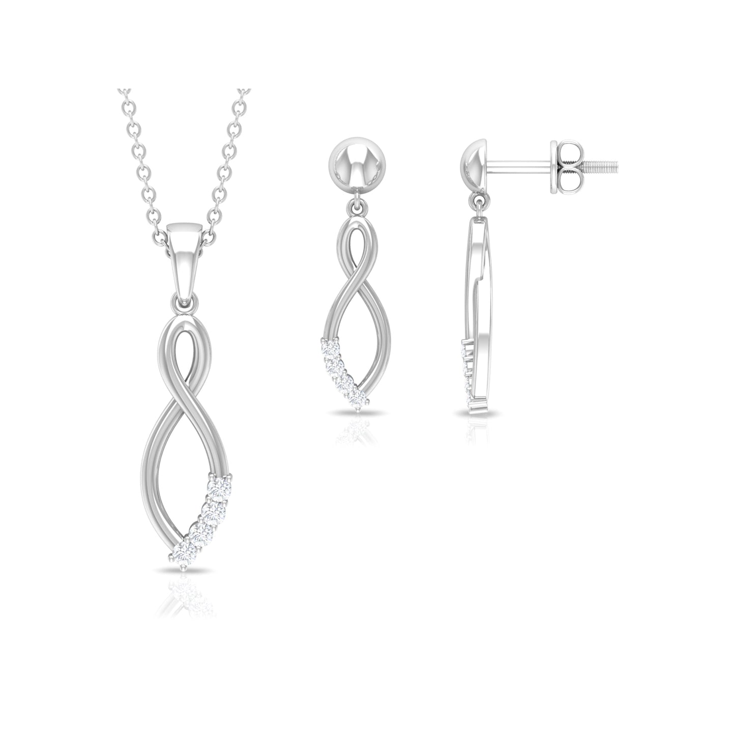 Diamond Infinity Jewelry Set for Women