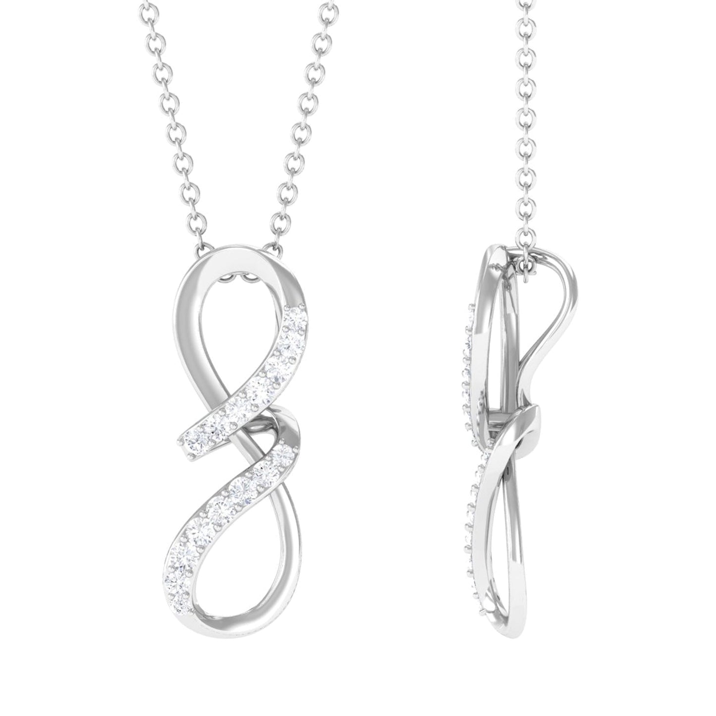 Certified Diamond Twisted Infinity Necklace