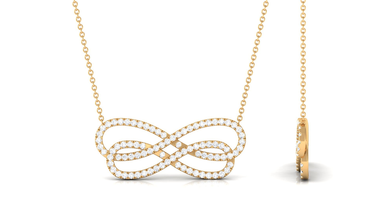 Certified Diamond Sideway Infinity Necklace