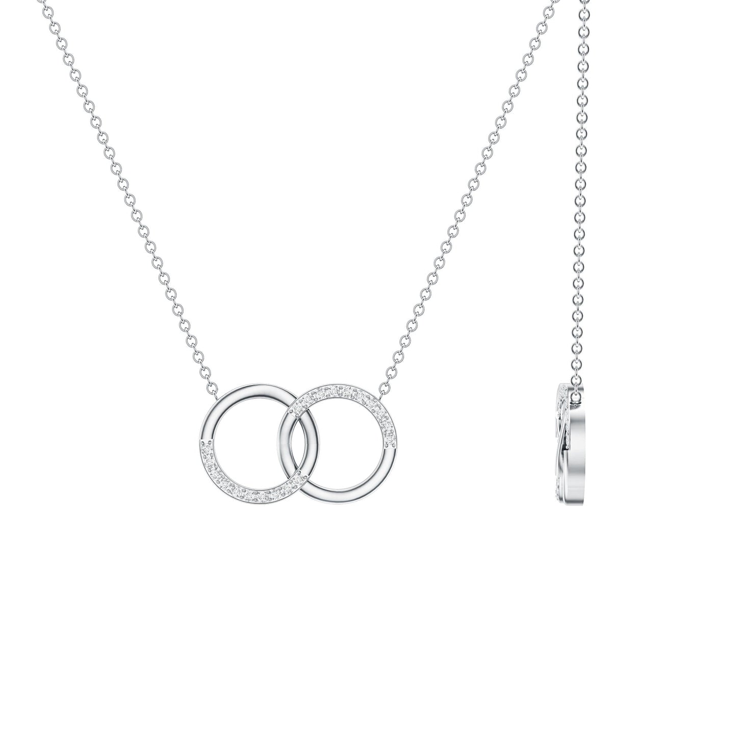 Certified Diamond Circle Pendant Necklace