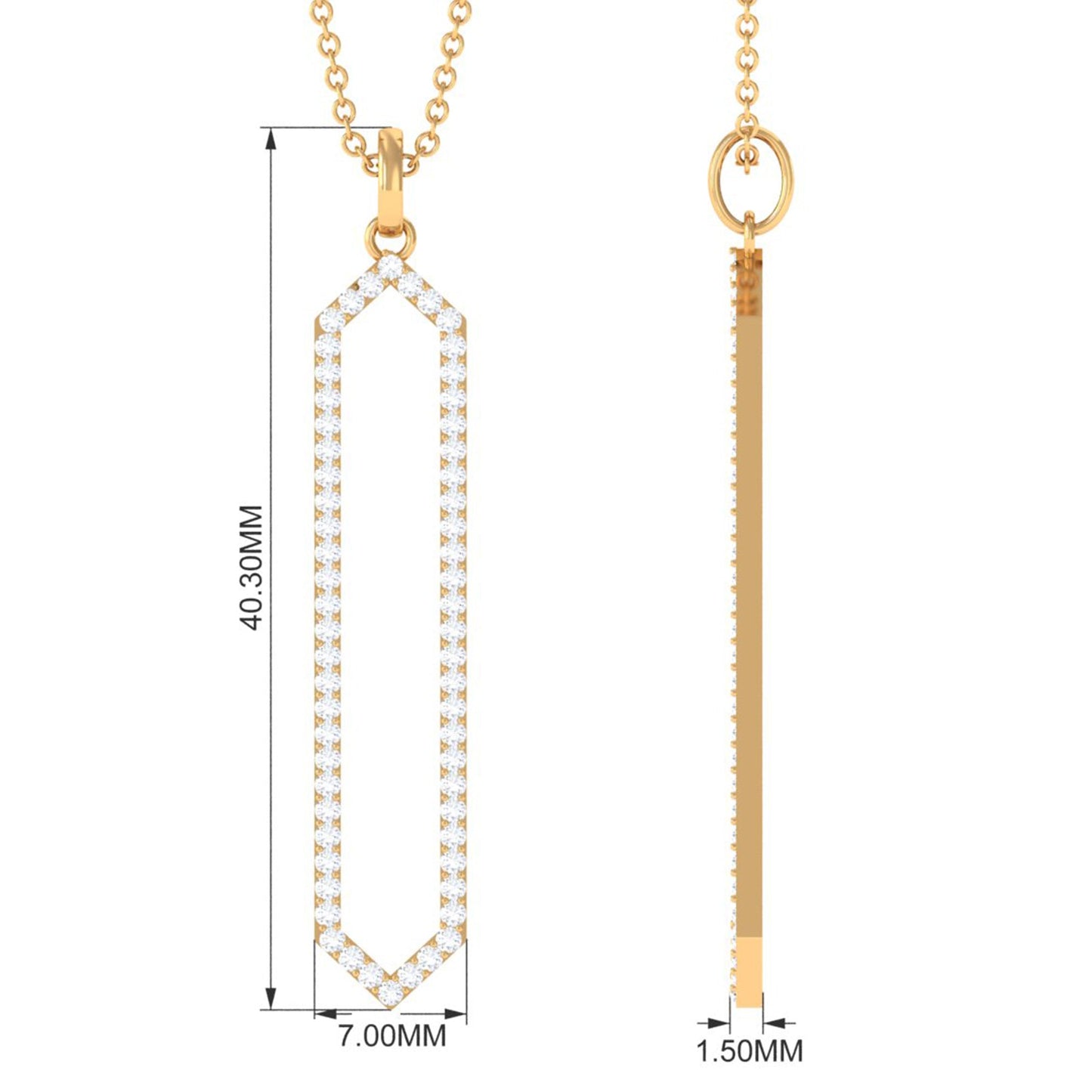 Certified Diamond Geometric Necklace For Women