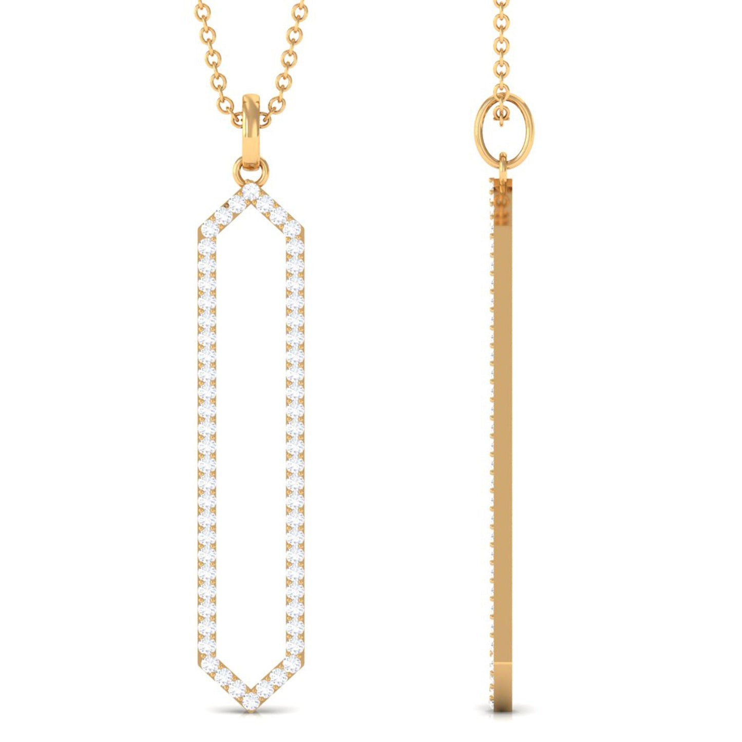 Certified Diamond Geometric Necklace For Women