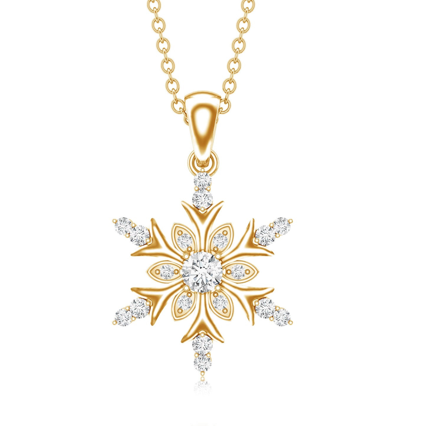 Certified Diamond Snowflake Christmas Necklace