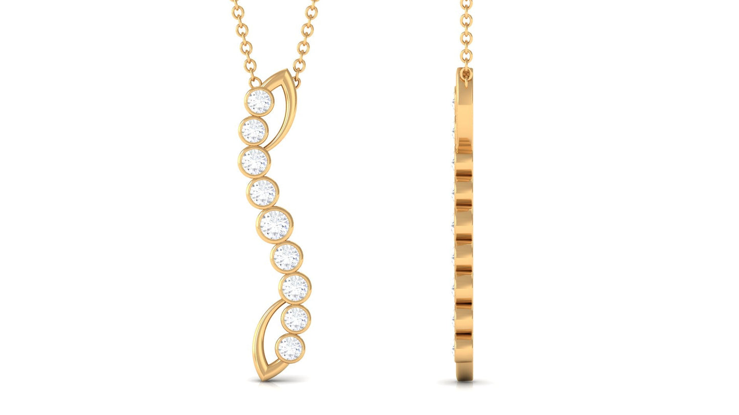 Bezel Set Diamond Designer Dangle Necklace