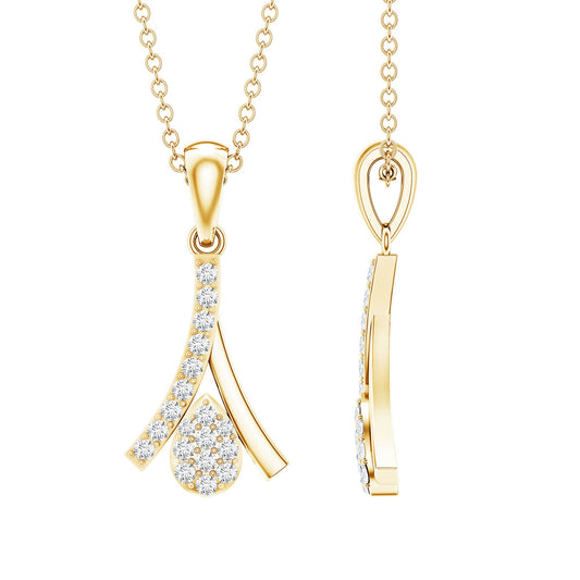 Certified Round Cut Diamond Cluster Necklace