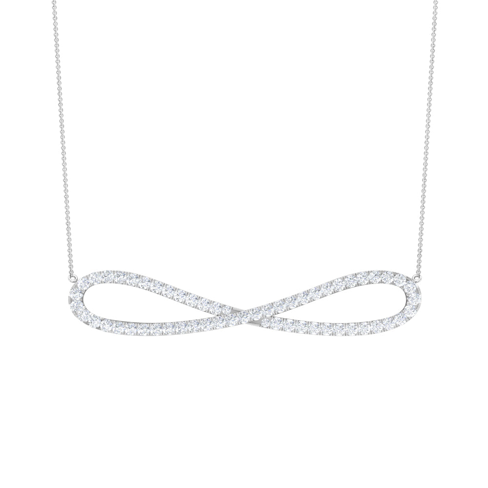Diamond Sideway Infinity Pendant Necklace