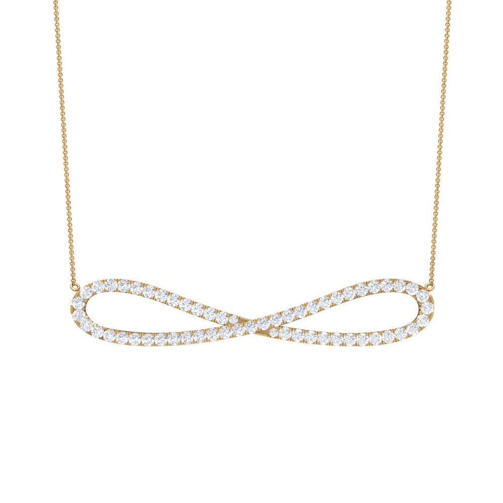 Diamond Sideway Infinity Pendant Necklace