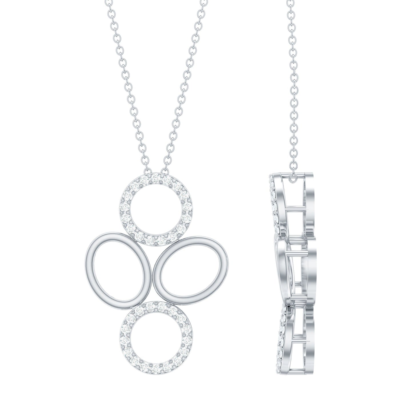 Certified Diamond Contemporary Necklace For Her