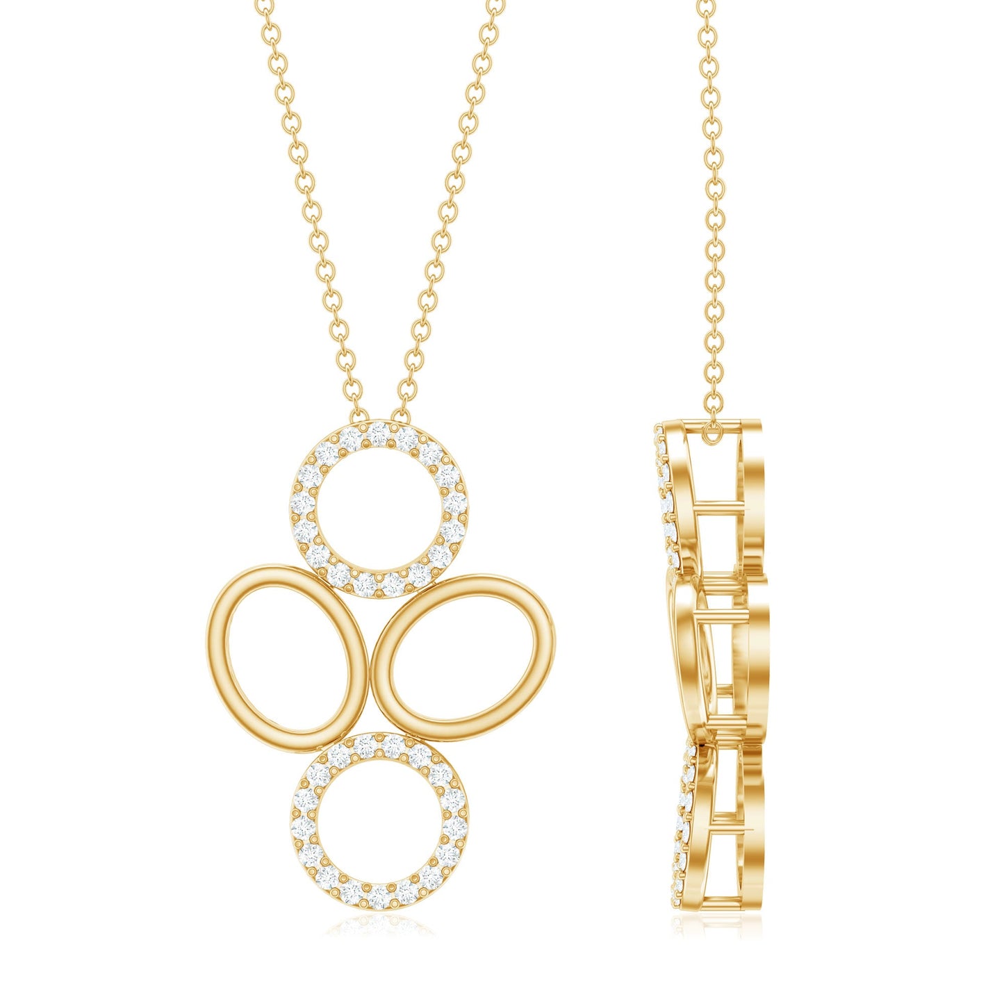 Certified Diamond Contemporary Necklace For Her