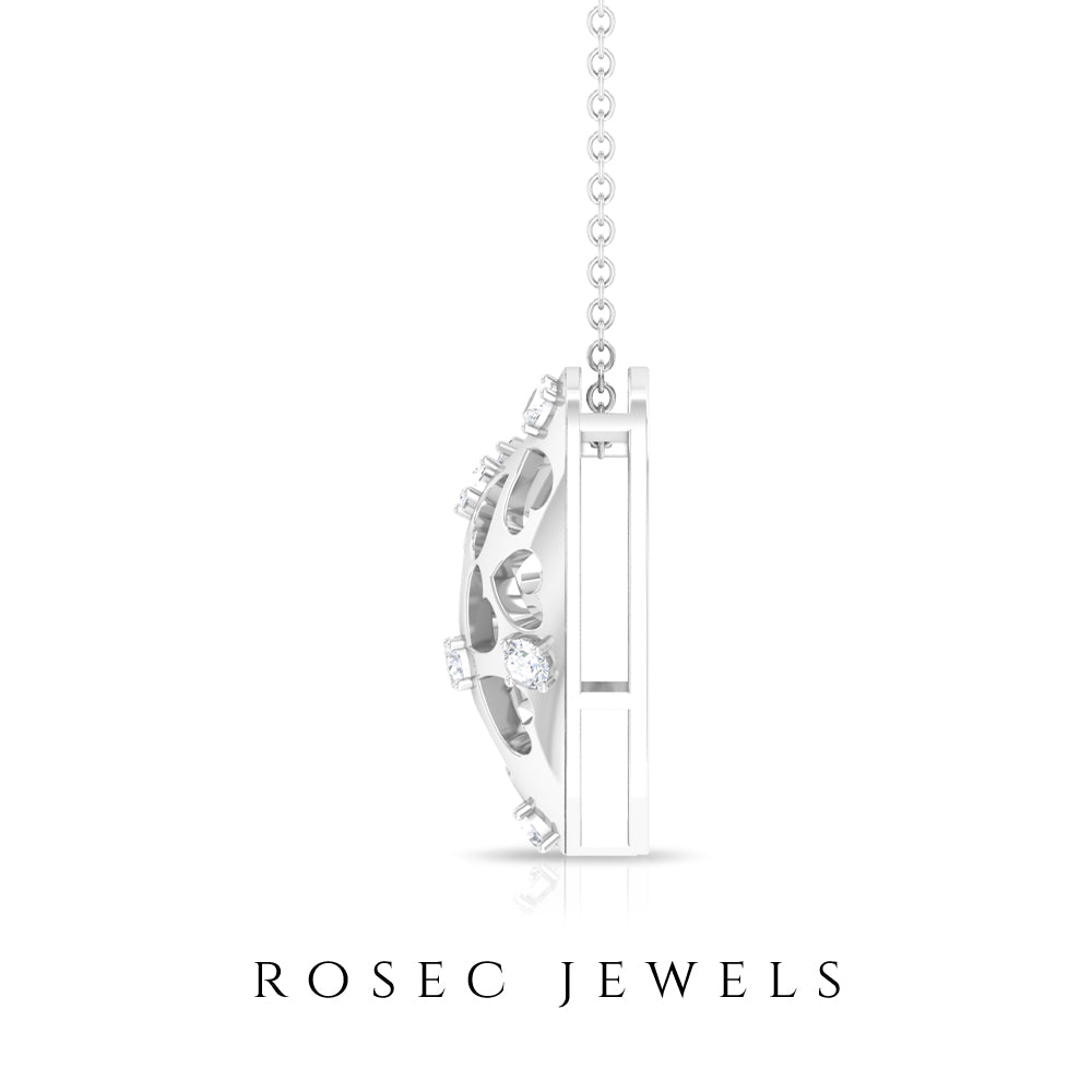 Heart Shaped Openwork Diamond Necklace