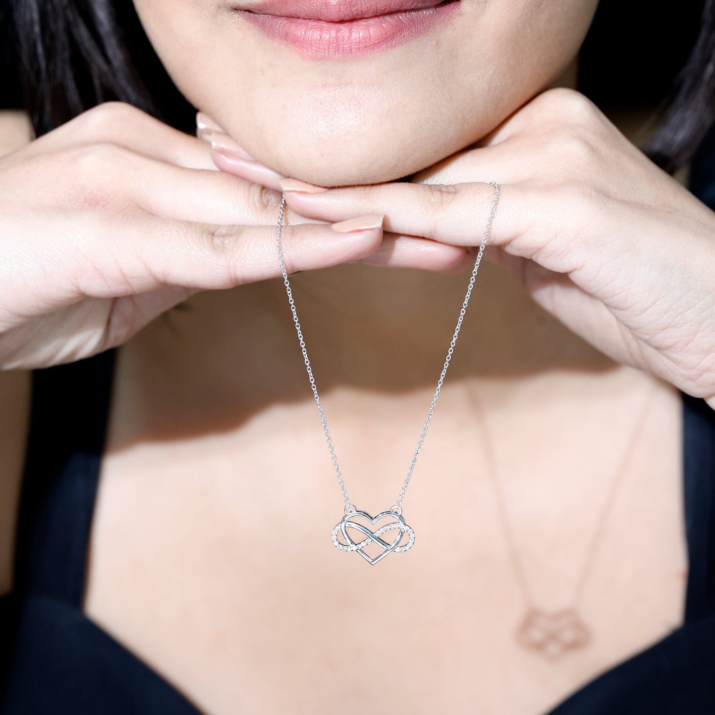 Certified Diamond Infinity Heart Necklace