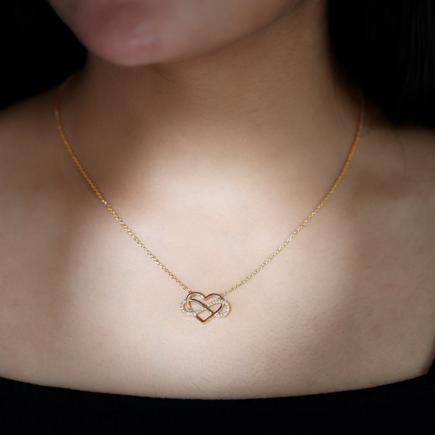 Certified Diamond Infinity Heart Necklace