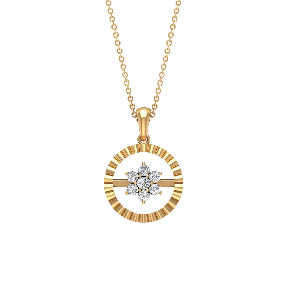 Diamond Flower Cluster Necklace for Women