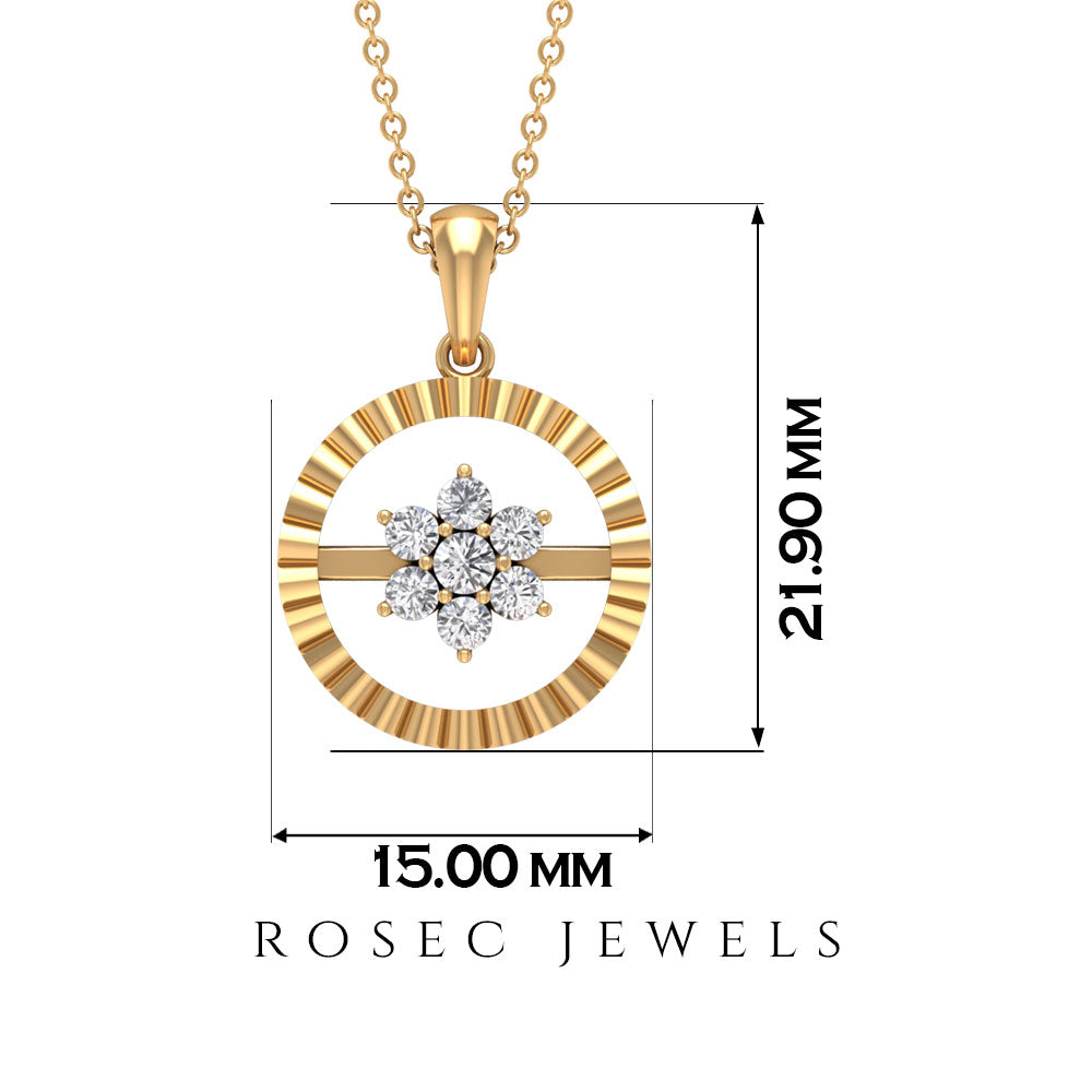Diamond Flower Cluster Necklace for Women