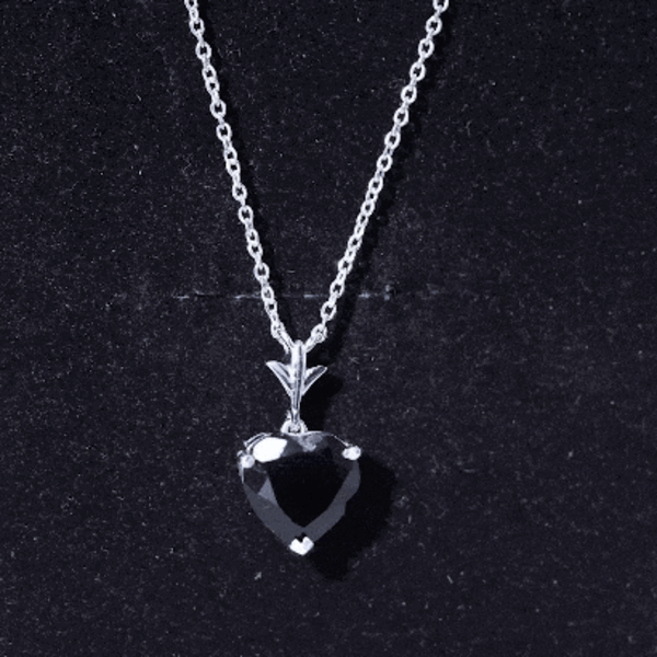 Natural Black Spinel Heart Necklace for Women