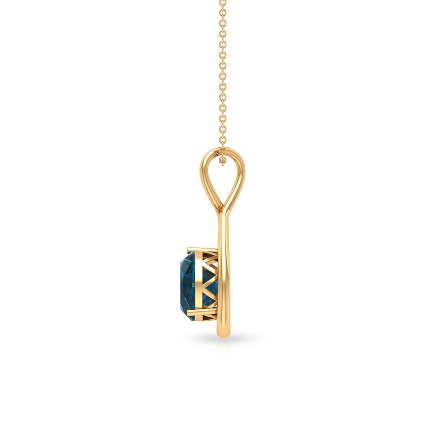 2 CT London Blue Topaz Infinity Pendant Necklace
