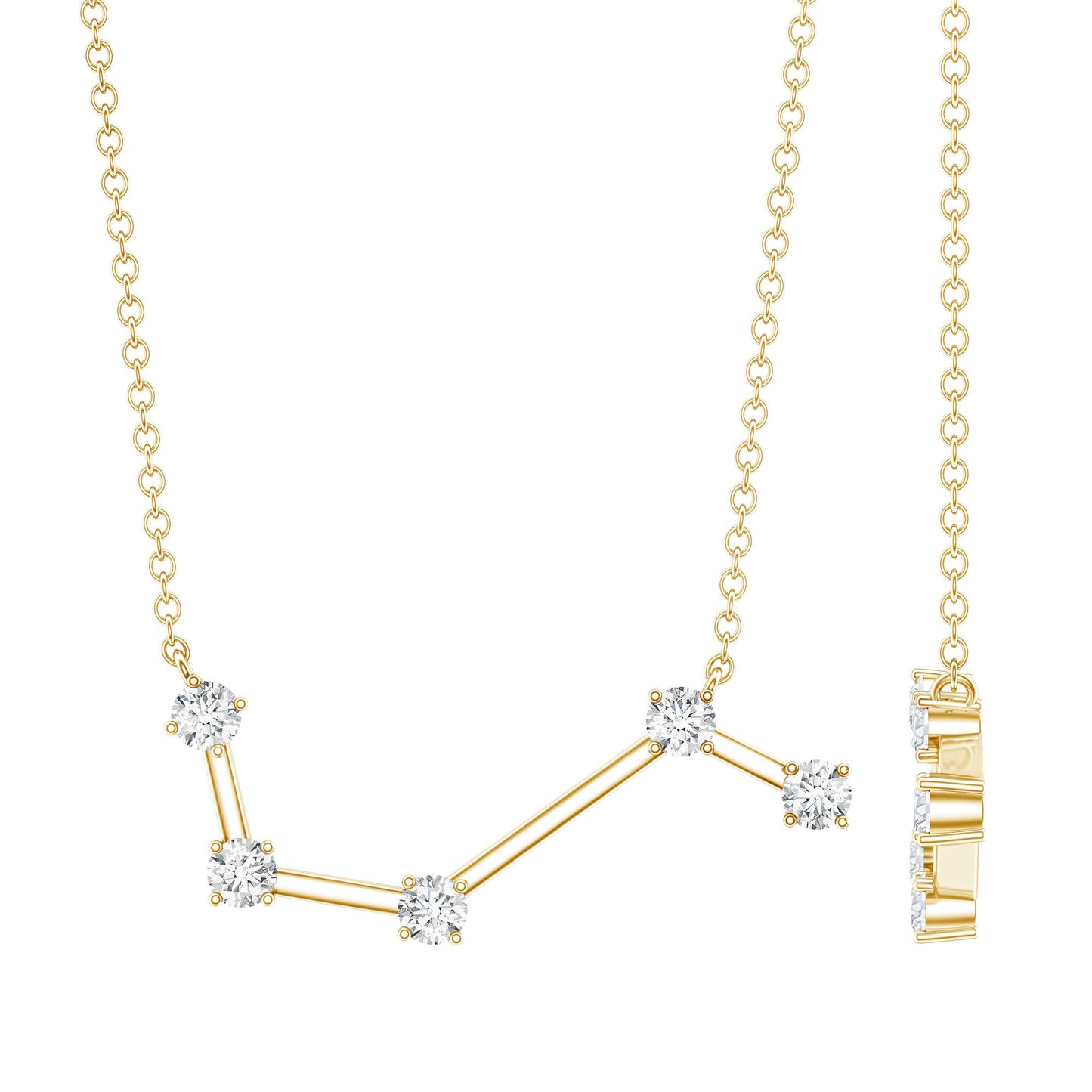Moissanite Aries Constellation Necklace for Women