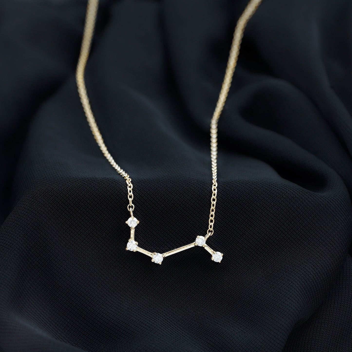 Moissanite Aries Constellation Necklace for Women