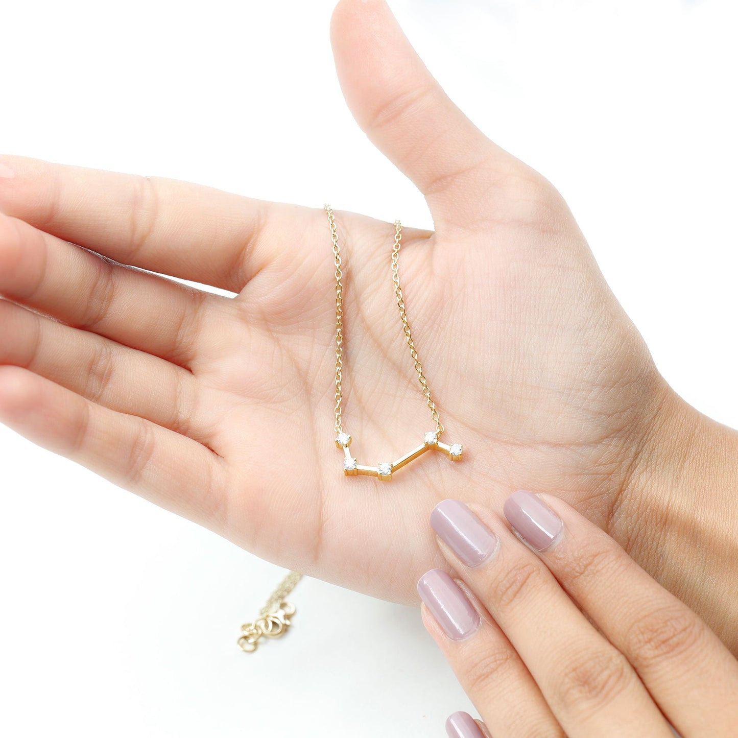 Moissanite Aries Constellation Necklace for Women