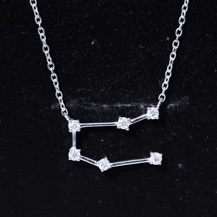 Certified Moissanite Gemini Constellation Necklace