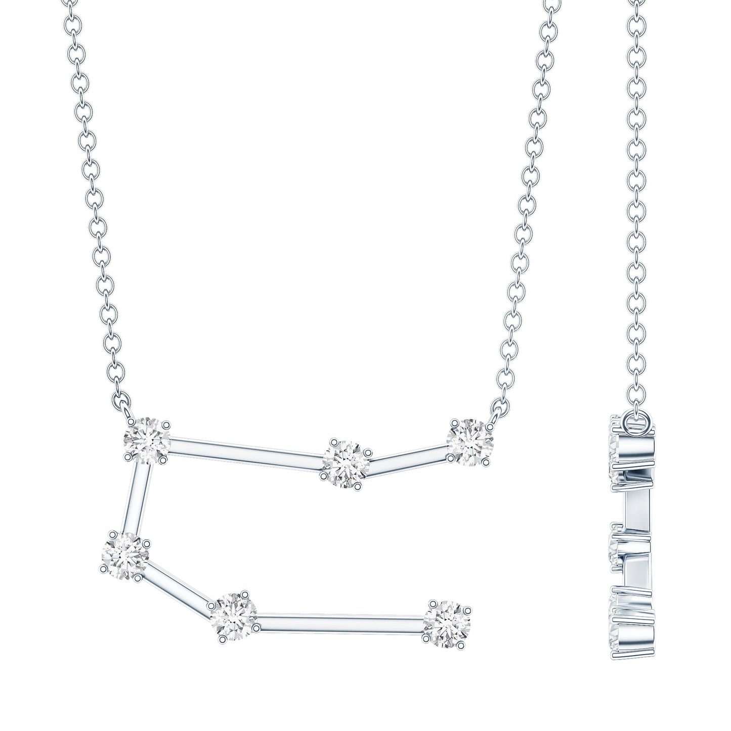Certified Moissanite Gemini Constellation Necklace