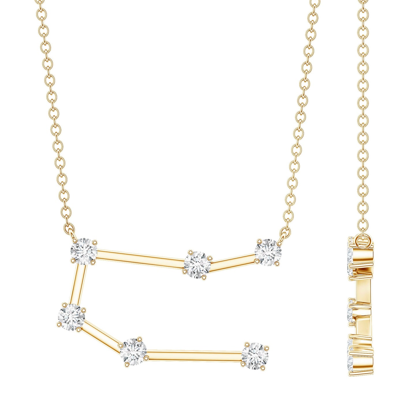Certified Moissanite Gemini Constellation Necklace