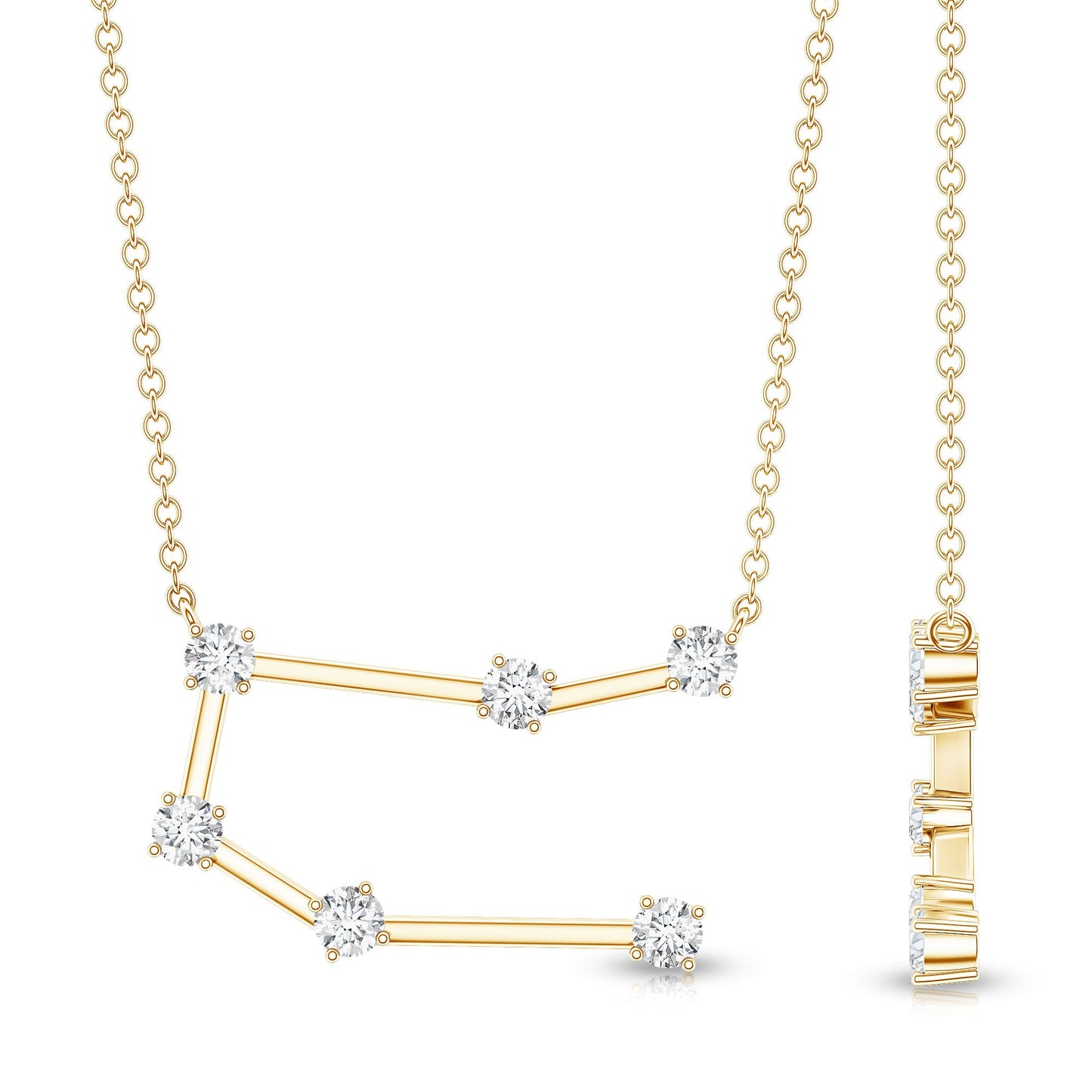 Certified Moissanite Gemini Constellation Necklace