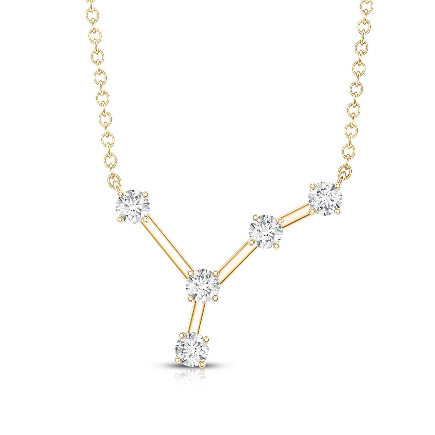 Natural Diamond Zodiac Cancer Constellation Necklace for Women