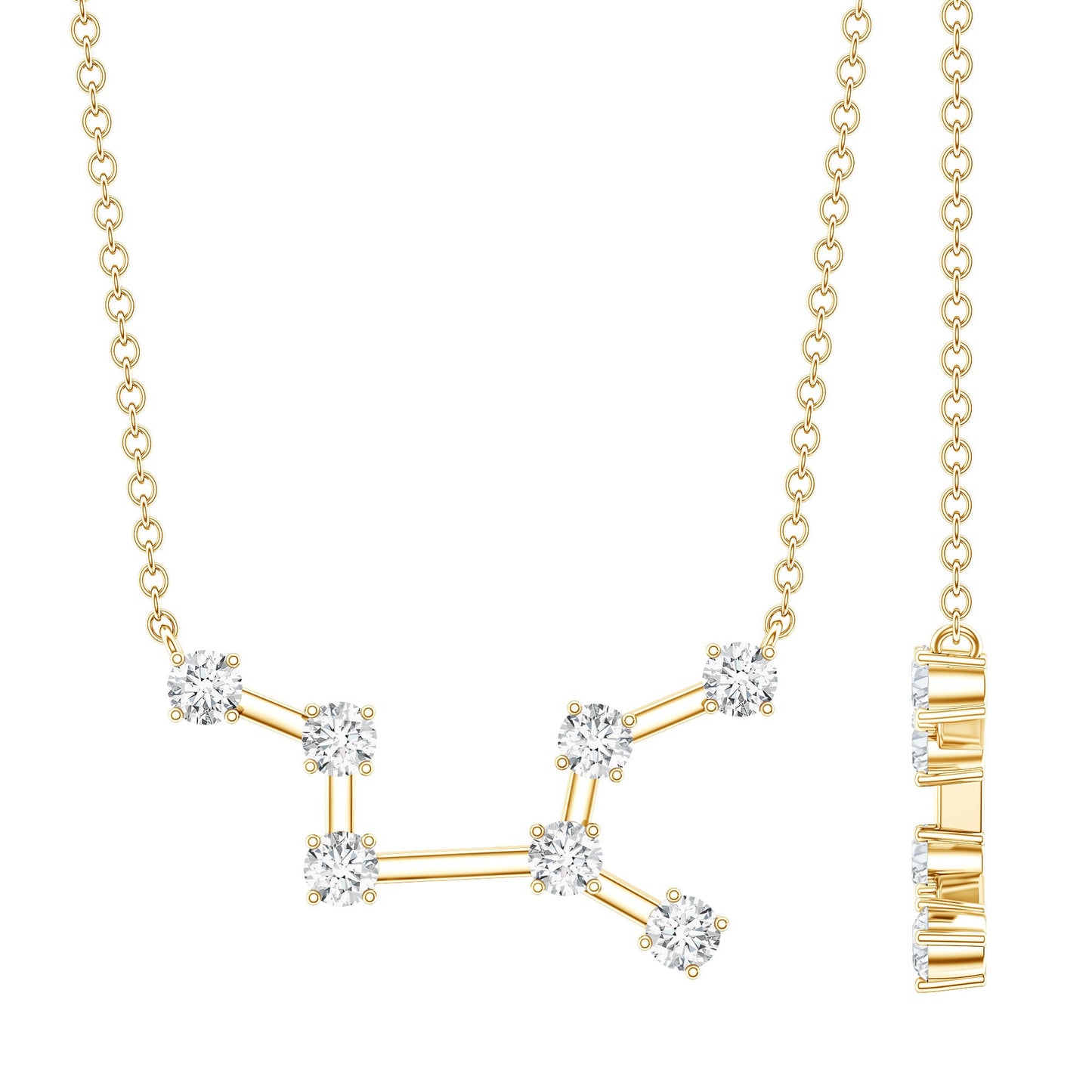 Moissanite Virgo Zodiac Constellation Necklace