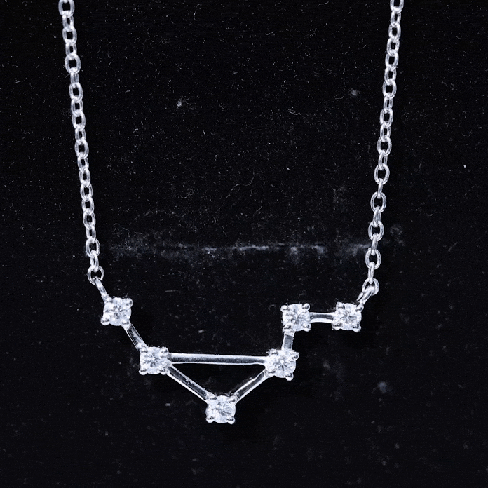 Certified Moissanite Libra Constellation Necklace