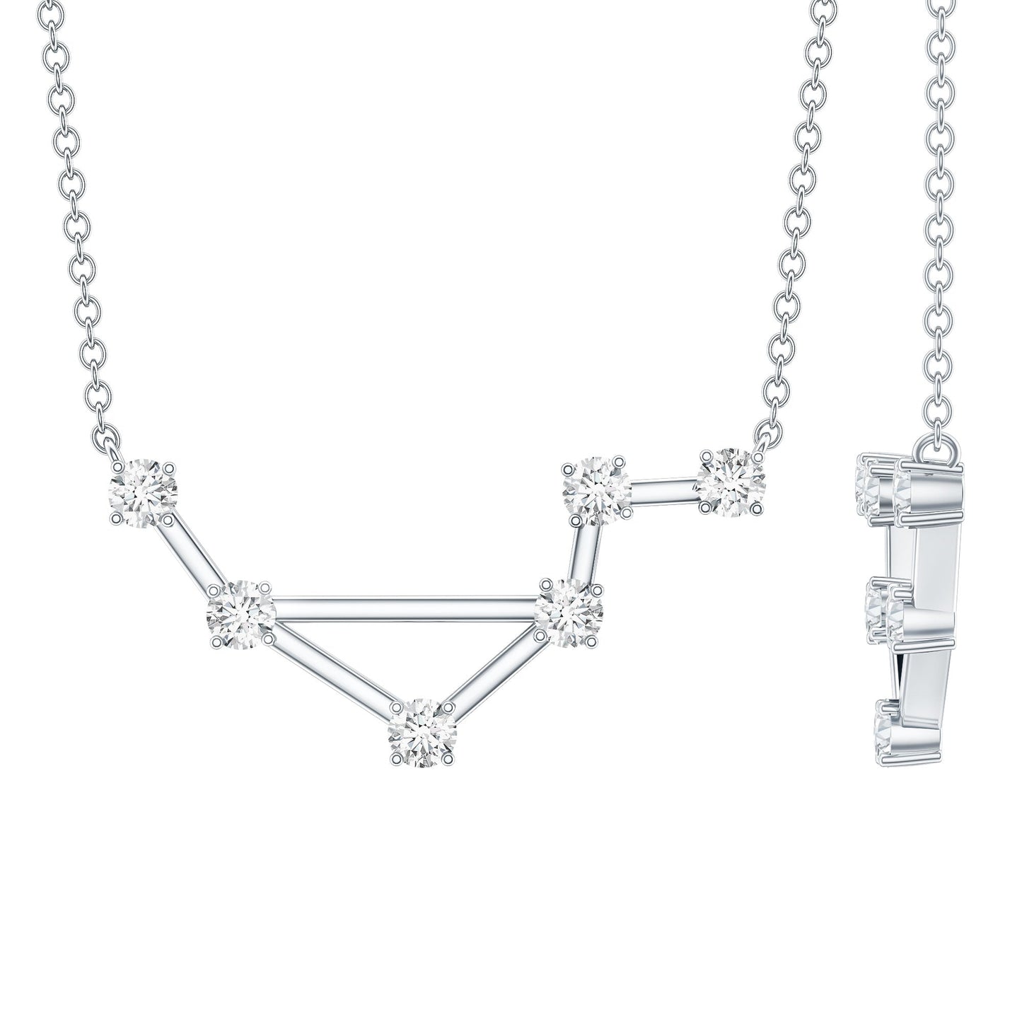 Certified Moissanite Libra Constellation Necklace