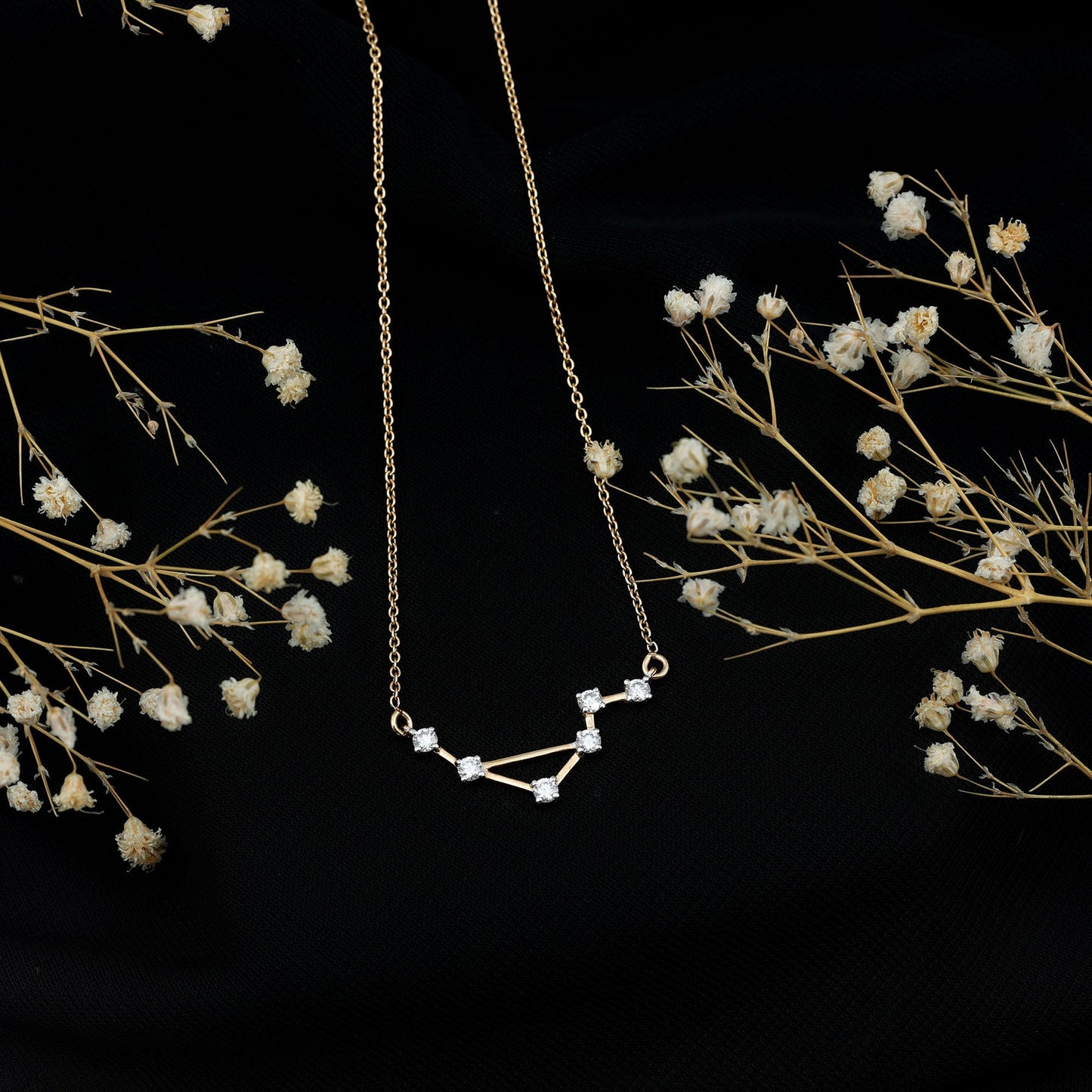 Certified Moissanite Libra Constellation Necklace