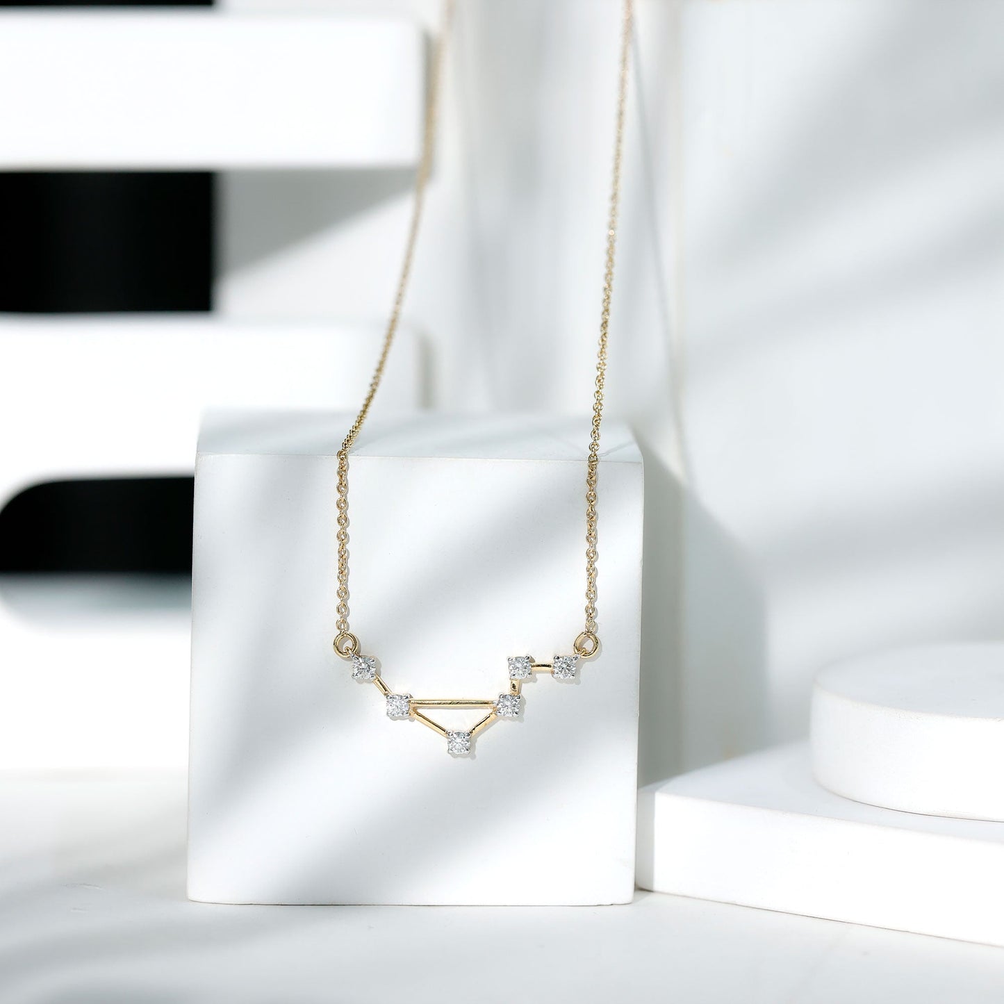 Certified Moissanite Libra Constellation Necklace