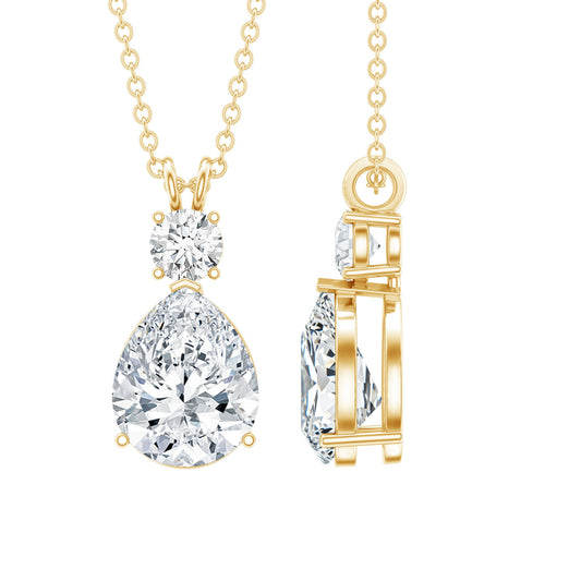 Certified Moissanite Teardrop Pendant Necklace