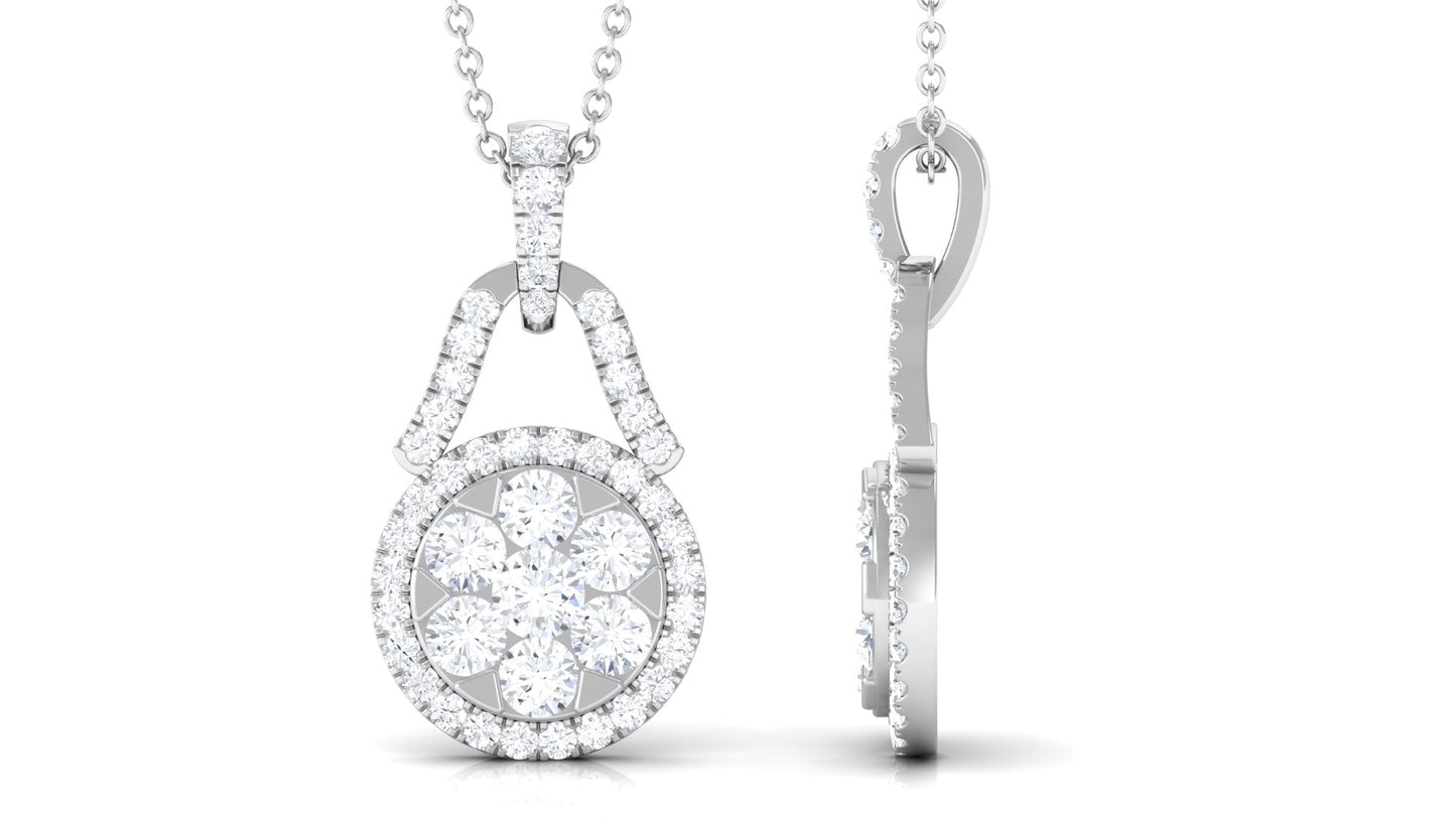 Certified Moissanite Modern Drop Pendant Necklace