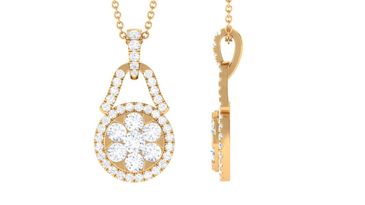 Certified Moissanite Modern Drop Pendant Necklace