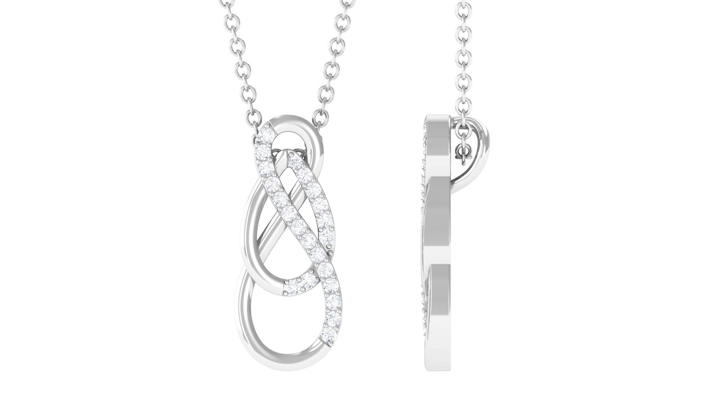 Interlock Infinity Pendant Necklace with Real Diamond