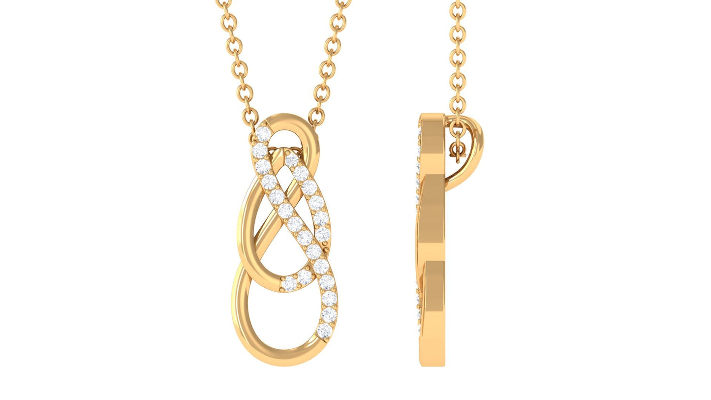 Interlock Infinity Pendant Necklace with Real Diamond