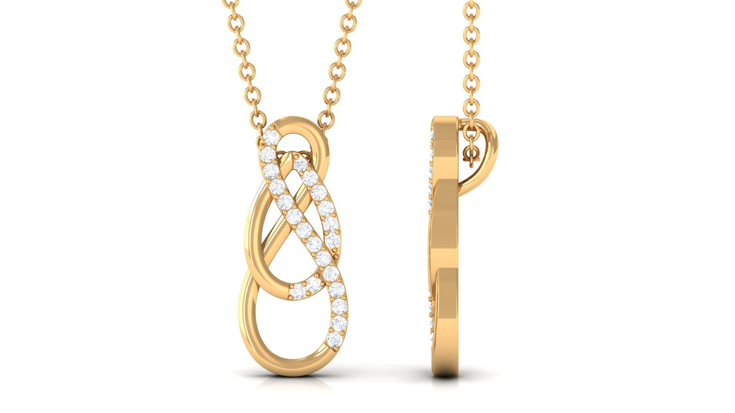 Interlock Infinity Pendant Necklace with Real Diamond