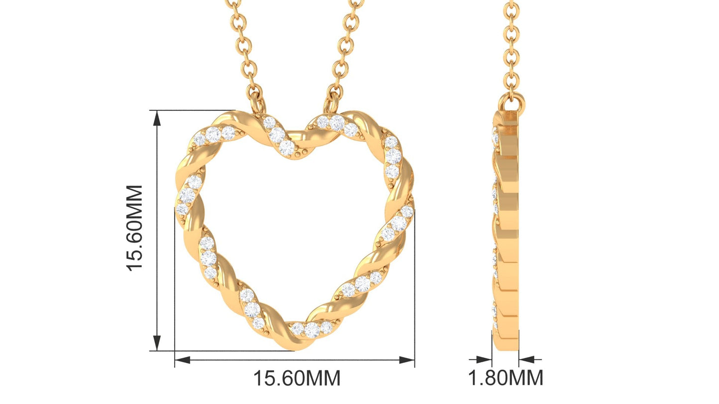 Natural Diamond Heart Necklace for Women