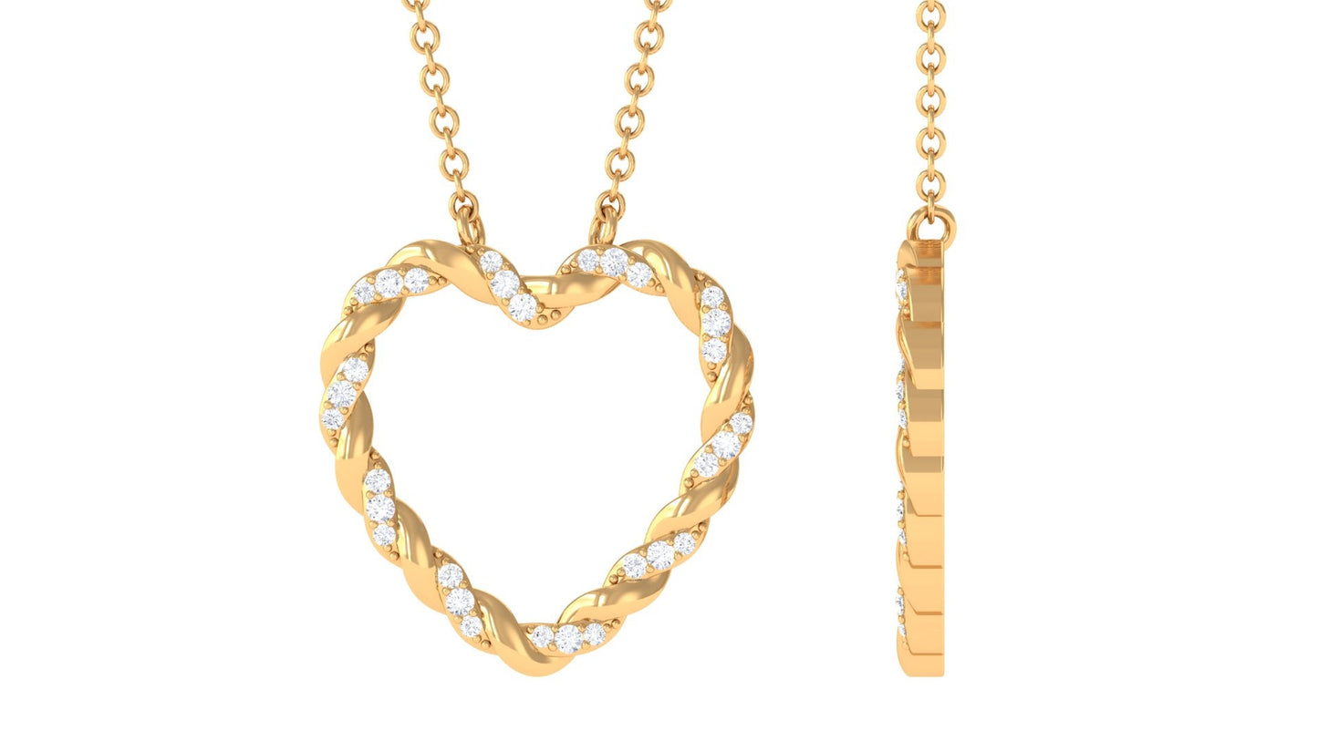 Natural Diamond Heart Necklace for Women