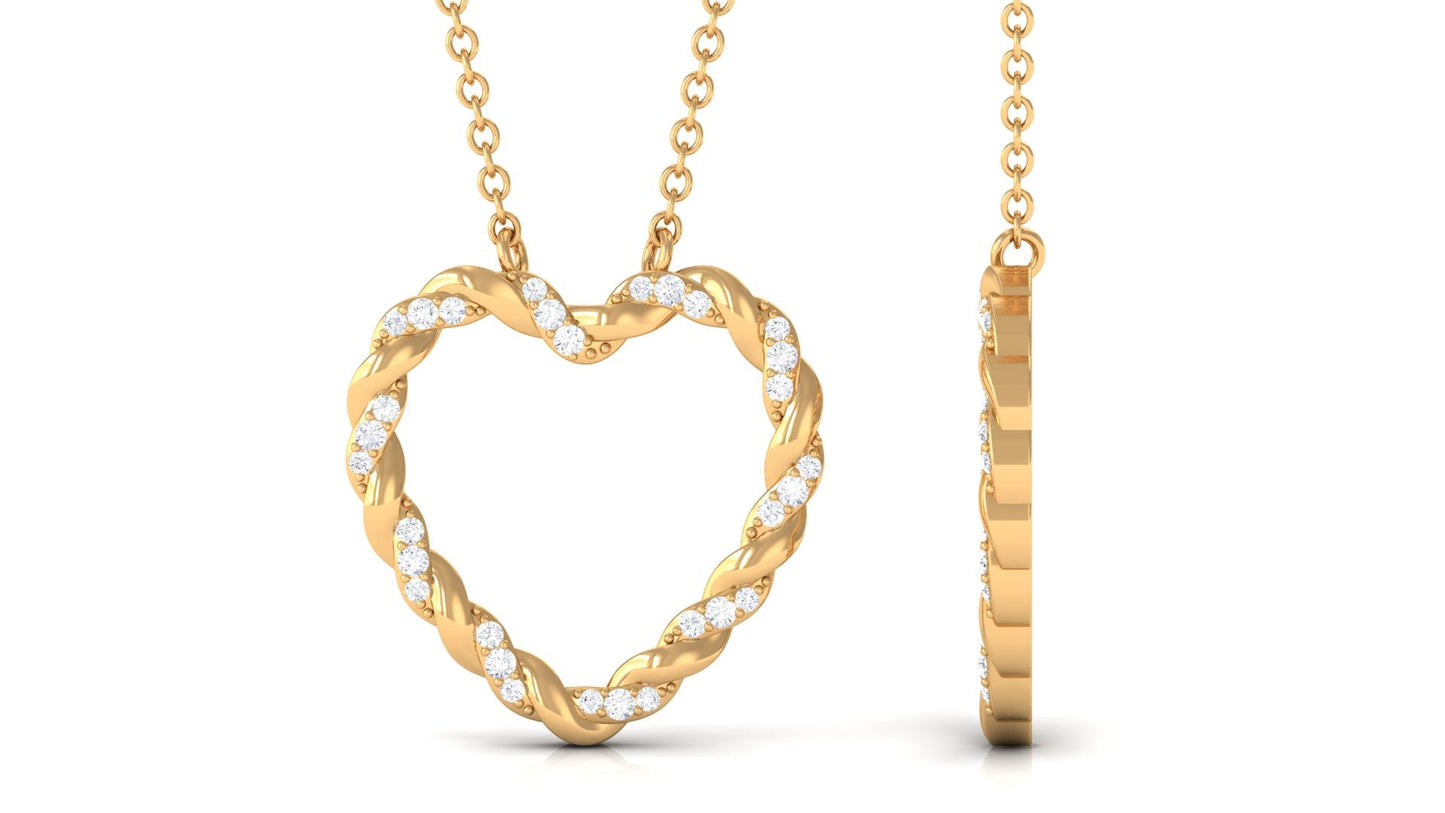 Natural Diamond Heart Necklace for Women