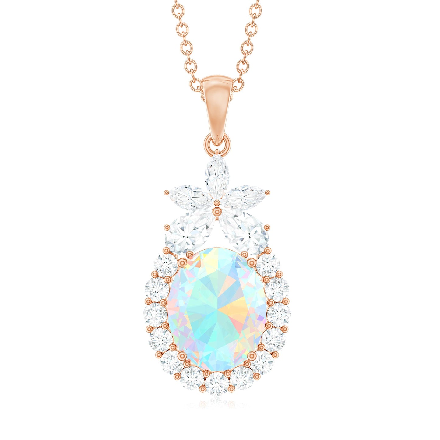 Certified Real 1.3 Carat Ethiopian Opal Statement Necklace