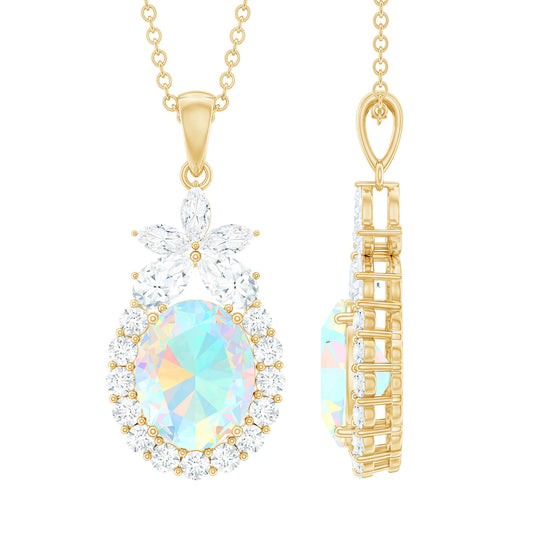 Certified Real 1.3 Carat Ethiopian Opal Statement Necklace
