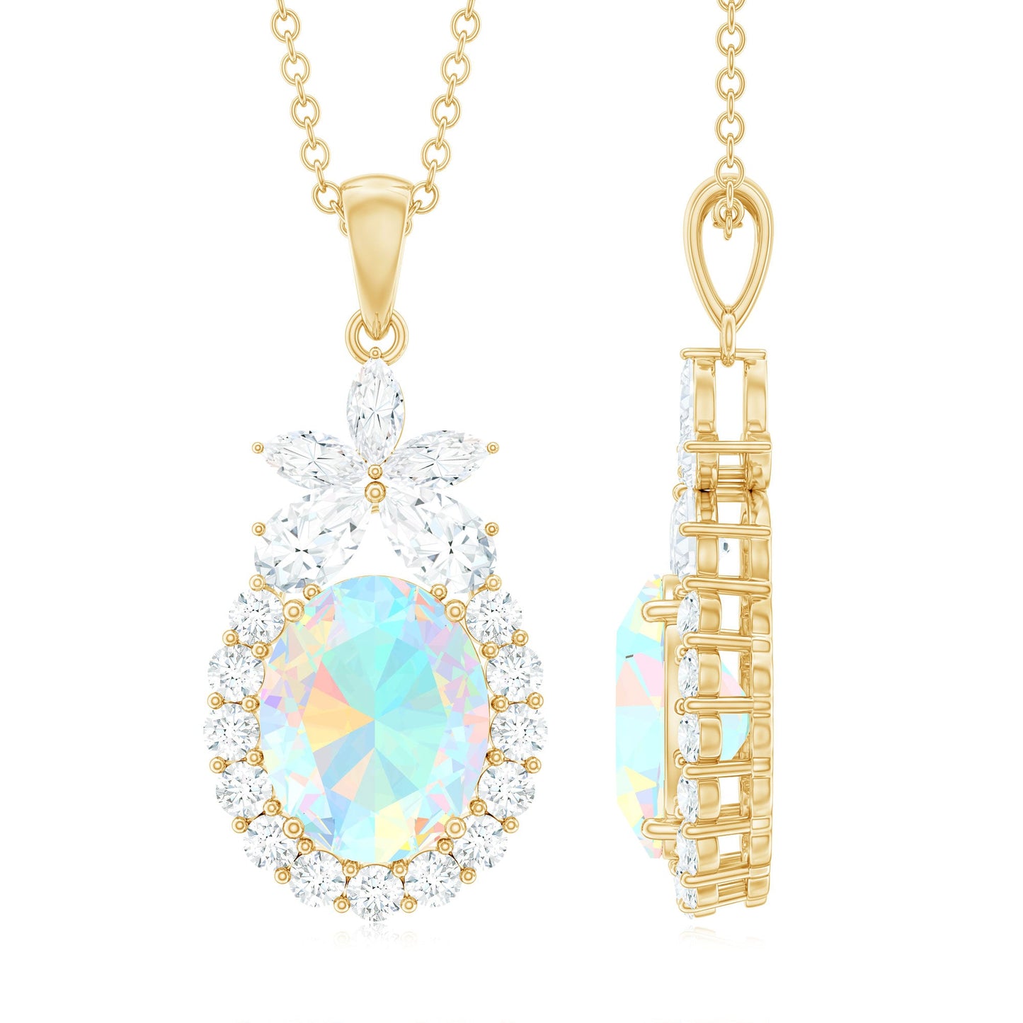 Certified Real 1.3 Carat Ethiopian Opal Statement Necklace
